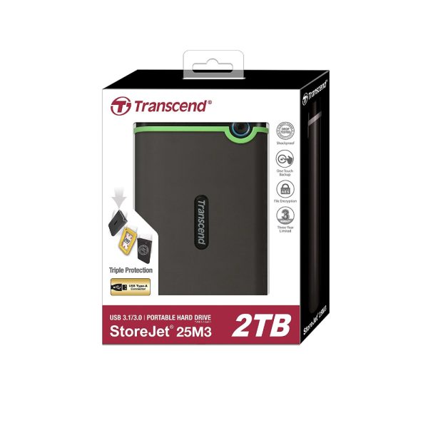 Transcend 2TB StoreJet 25M3 USB 3.1 Gen 1 Portable External Hard Drive