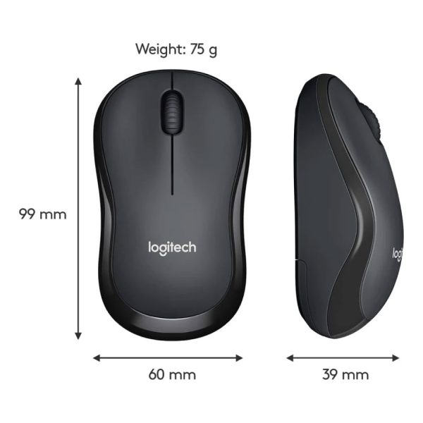 Logitech M221 Silent Wireless Mouse - Charcoal - 910-006510