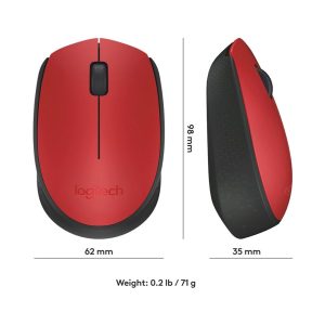 Logitech M171 Wireless Mouse - Black Red