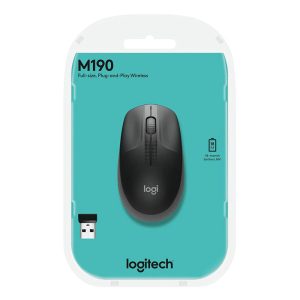 Logitech M190 Full-Size Wireless Mouse - Charcoal