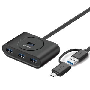 UGREEN USB-C & USB-A 3.0 to 4-Port Hub 1M Black - UG-40850