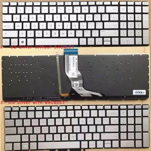 HP 15s-fq Keyboard US BACKLIT Silver