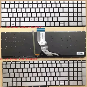 HP 15s-fq Keyboard BACKLIT Silver/ Black