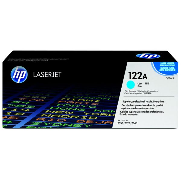 HP 122A Cyan Original LaserJet Toner Cartridge (Q3961A)