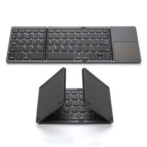 B033 Mini Folding Wireless Bluetooth Keyboard with Touchpad – Portable Travel Keyboard