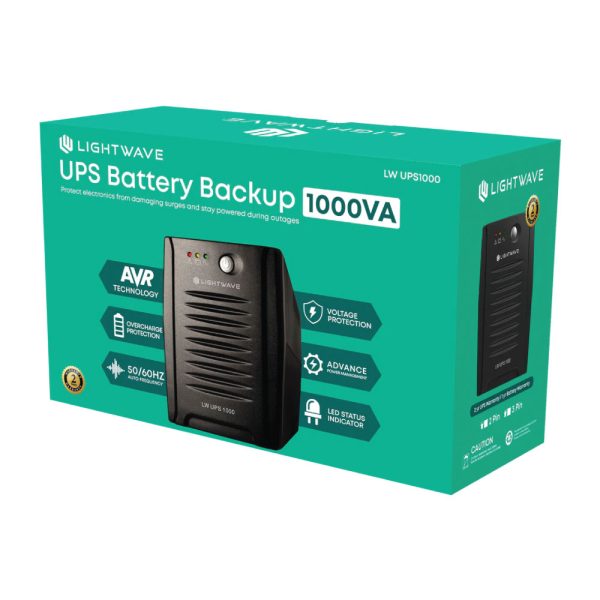 Lightwave LW 1000VA 3 PIN UPS - LW UPS1000