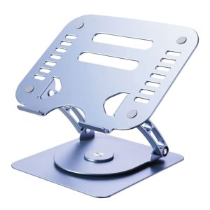 360° Adjustable Foldable Aluminum Laptop Desk Stand – Portable Rotating Ergonomic Table