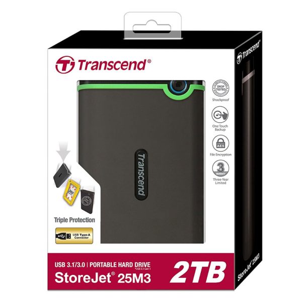 Transcend 2TB USB 3.1 Storejet 25M3 Portable Hard Drive