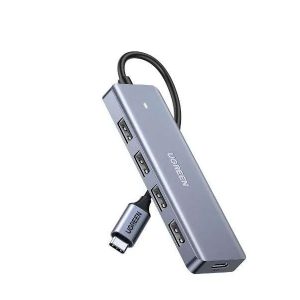 UGREEN 4-Port USB 3.0 Hub with USB-C Power Supply – High-Speed Data Transfer – CM219