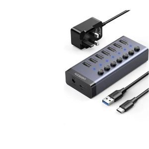 UGREEN 7-Port USB 3.0 Hub with 12V/2A Power Supply (UK Plug) – CM481