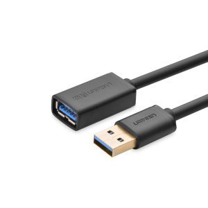 UGREEN 1.5m USB 3.0 Type-A Male to Female Extension Cable – High-Speed Data Transfer – Black – US129