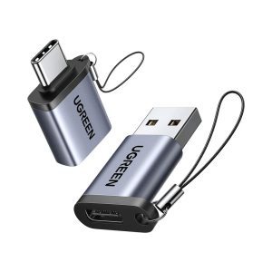 UGREEN USB-A to USB-C Female Adapter – Compact High-Speed Data Converter – Black – US280