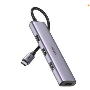UGREEN USB-C to 4× USB 3.0 Hub – High-Speed Data Adapter – CM473