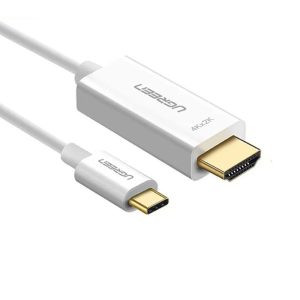UGREEN 1.5m USB-C to HDMI Cable Male-to-Male – 4K Video Output, ABS Case – White – MM121