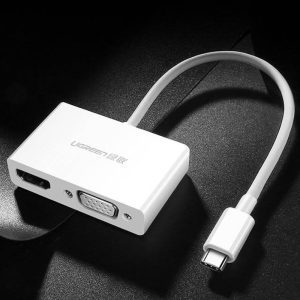 UGREEN USB-C to HDMI & VGA Dual Display Adapter – White – MM123