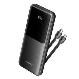 Vention 10000mAh Magnetic Wireless Power Bank – 22.5W, Black with LED Display