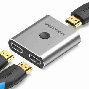 Vention 2-Port HDMI Bi-Directional Switcher – Silver Dual HDMI Input/Output