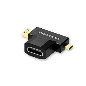 Vention 2 in 1 Mini HDMI and Micro HDMI Male to HDMI Female Adapter Black AGFBO