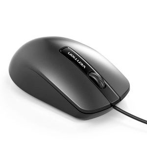 Vention 3-Button USB Wired Optical Mouse – 1.5M Cable, Ergonomic Design, Black (KTABG)