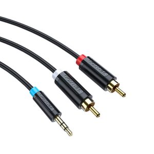 Vention 3.5mm Male to 2-Male RCA Adapter Cable – 2M, Black