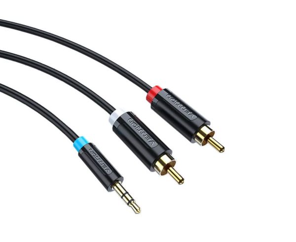 Vention 3.5MM Male to 2-Male RCA Adapter Cable 2M Black BCLBH