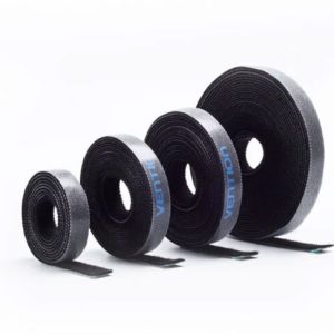 Vention 5M Reusable Cable Ties – Hook and Loop Wire Management Strap (Black)