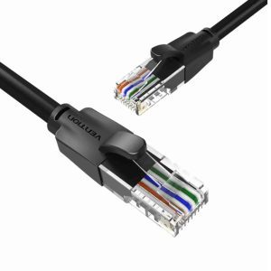 Vention Cat6 UTP Patch Cable 20M – High-Speed Gigabit Ethernet LAN Cable, Black (IBKBQ)