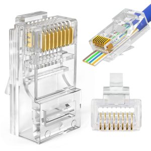 Vention Cat6 UTP RJ45 Modular Plugs – Transparent, 100 Pack