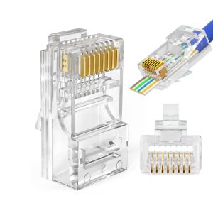 Vention Cat5E UTP RJ45 Modular Plugs – Transparent, 100 Pack
