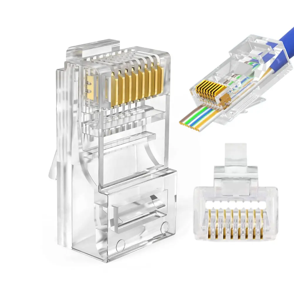 Vention Cat6A UTP RJ45 Modular Plugs – Transparent, 100 Pack