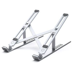 Vention Laptop Stand – Ergonomic Adjustable Holder (Silvery Aluminum Finish)