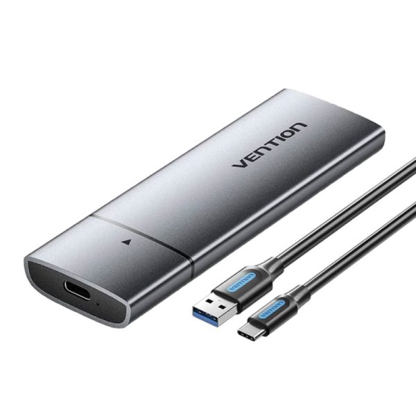Vention M.2 NGFF SSD Enclosure (USB 3.1 Gen 2-C) Gray Aluminum Alloy Type KPFH0