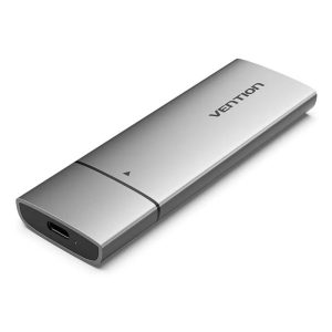 Vention M.2 NVMe SSD Enclosure – USB 3.1 Gen 2 Type-C 10Gbps External Case (Gray Aluminum Alloy)