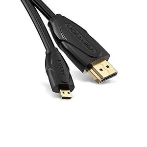 Vention Micro HDMI to HDMI Cable 2M Black – High-Speed 4K Video & Audio