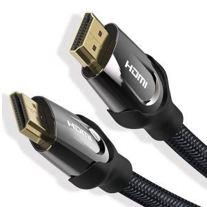 Vention Nylon Braided 4K Flat HDMI Cable 2M – Black Zinc Alloy High-Speed Cable (AASBH)