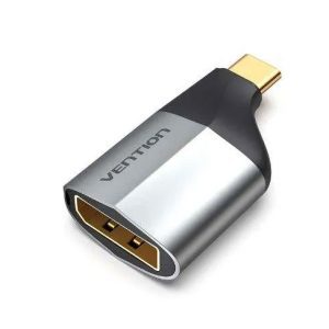 Vention USB-C to DisplayPort Adapter Gray Metal – 4K High-Definition Video Converter