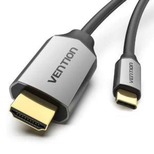 Vention USB-C to HDMI 2M Cable Black Metal – 4K Ultra HD Video Adapter