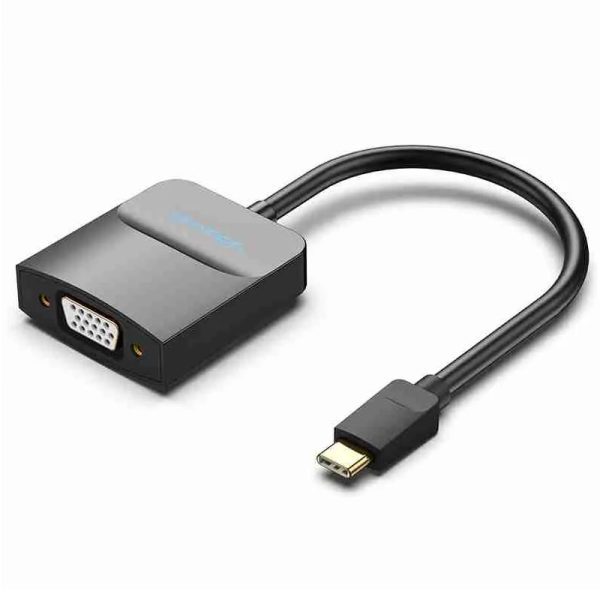 Vention Type-C to VGA Adapter 0.15M Black ABS Type TDDBB