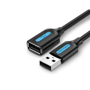 Vention USB 2.0 A Male to A Female Extension Cable 1.5M Black – High-Speed Data Extension