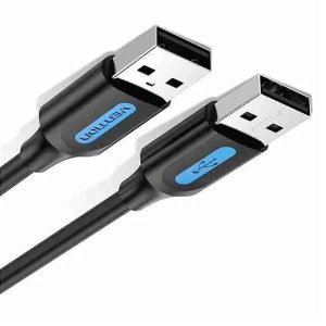 Vention USB 2.0 A Male to A Male Cable 1.5M Black – High-Speed Data Transfer