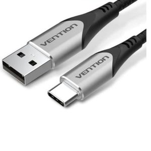 Vention USB-A to USB-C 2M 3A Cable Black – Fast Charging & Data Transfer