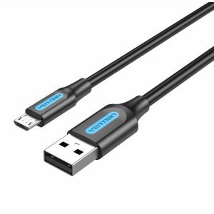 Vention USB 2.0 A Male to Micro-B Male Cable 2M Black – Fast Charging & Data Transfer