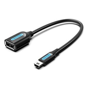 Vention USB 2.0 Mini-B Male to A Female OTG Cable 0.15M Black – Data Transfer & Device Connectivity