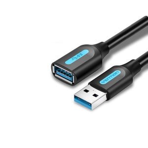Vention USB 3.0 A Male to A Female Extension Cable 1.5M Black – High-Speed Data Extension