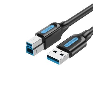Vention USB 3.0 A Male to B Male Cable 1.5M Black – High-Speed Data & Device Connectivity