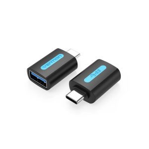 Vention USB-C to USB 3.0 OTG Adapter Black PVC – High-Speed Data Connector