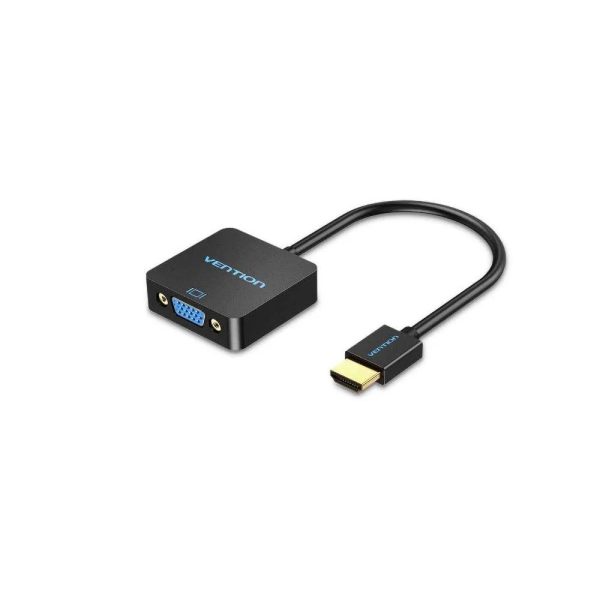 Vention VGA to HDMI Converter with Female Micro USB and Audio Port 0.15M Black Metal Type ACEBO