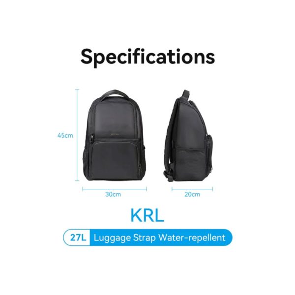 Vention Water-Repellent Laptop Backpack (45cm x 30cm x 20cm) Black KRLB0