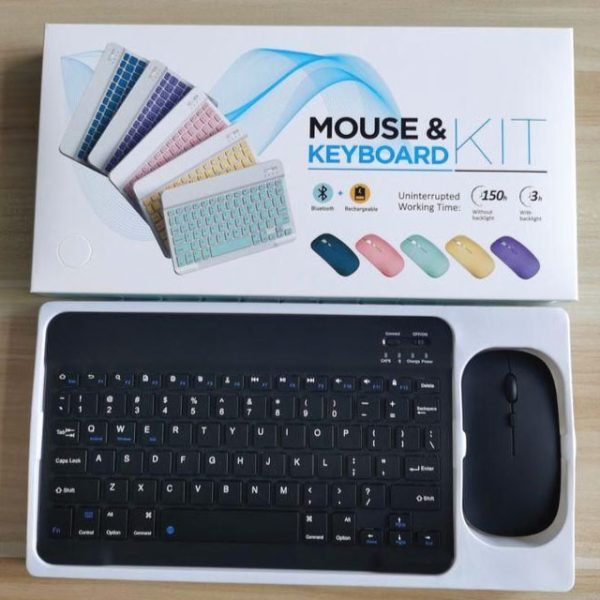 Rechargeable Wireless Keyboard & Mouse Combo - Black/ White
