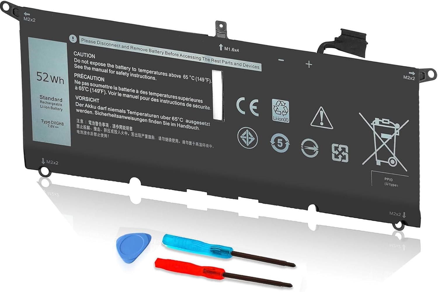 Battery Dell DXGH8 Dell XPS 13 9370 9380 Inspiron 13 7390 7391 2-in-1 5390 5391 14 7490 Latitude 3301 Vostro 13 5390 5391 Battery